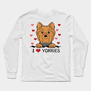 I Love Yorkies Long Sleeve T-Shirt